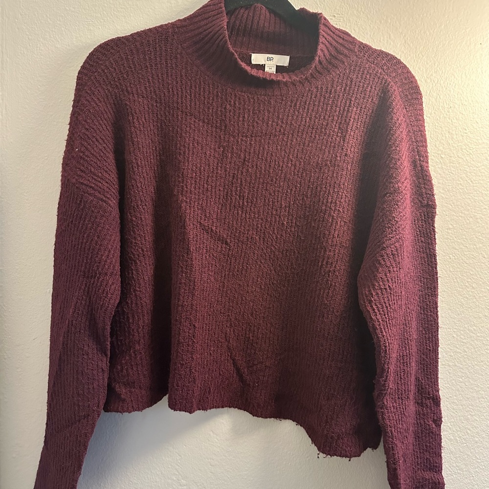Burgundy mockneck sweater